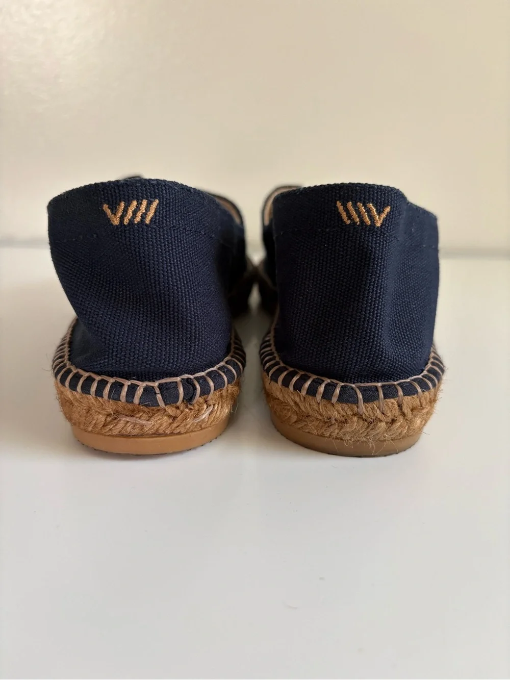 Viscata Barceloneta Women’s Canvas Espadrille Flats Navy Blue Slip-On Size 41-10